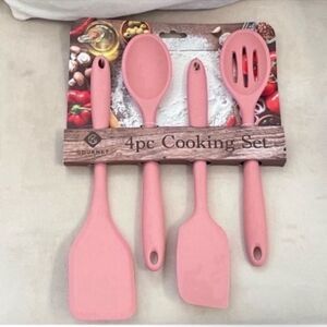 4pcs Pink Silicone Cooking Utensil Set